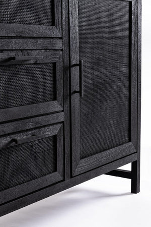 Credenza "Weston" con struttura in legno di mango, schienale e fondo cassetti in mdf