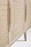 Credenza Sahana con struttura in legno di mango, schienale e fondo cassetti in mdf