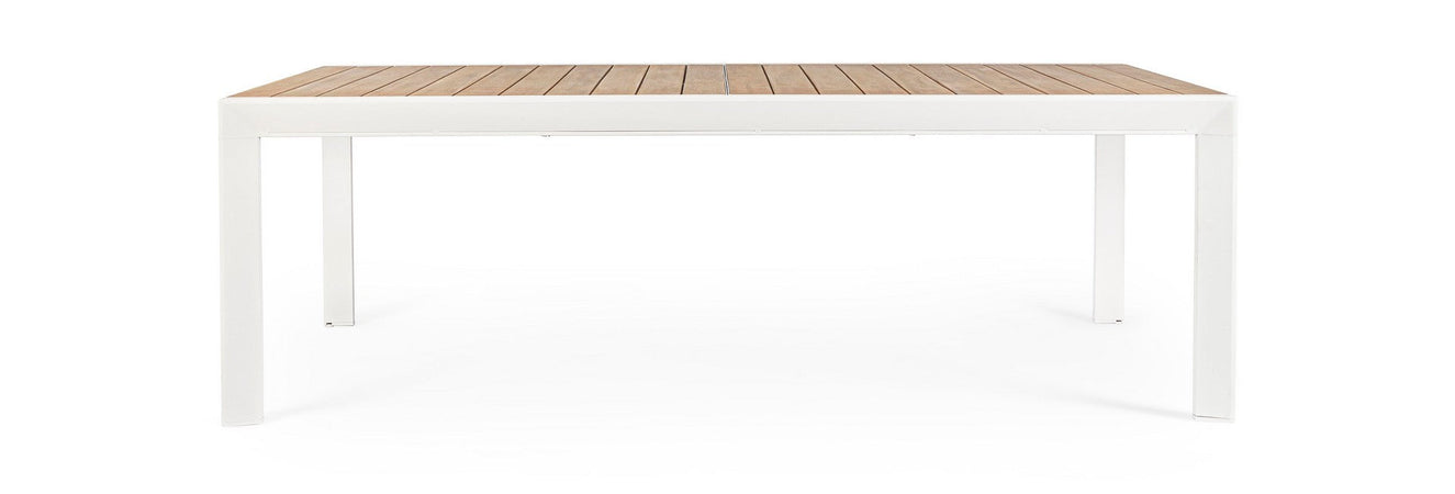 Tavolo allungabile "Belmar" in alluminio effetto legno per esterno