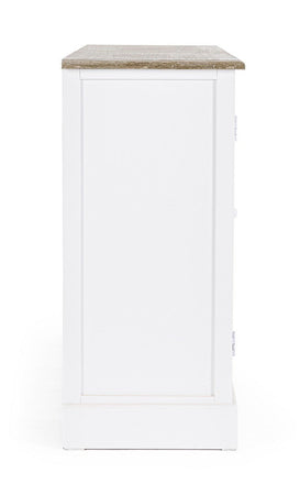 Credenza "Dorotea" con struttura in MDF, maniglie in legno di pino