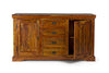 Credenza Chateaux in legno di acacia indiano massiccio, con finitura rustica, stile rustico