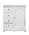 Credenza Blanc con struttura in MDF, finitura bianca opaca, effetto decapato, stile classico