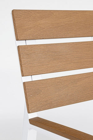 Panca da giardino "Isak" in acciaio e Poly wood, panchina per giardino e veranda verniciata a polvere