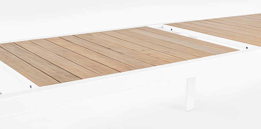 Tavolo allungabile "Belmar" in alluminio effetto legno per esterno