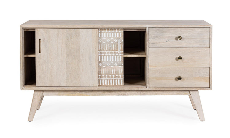 Credenza "Indira" con struttura in legno di mango, schienale in mdf, decorazioni fatte a mano