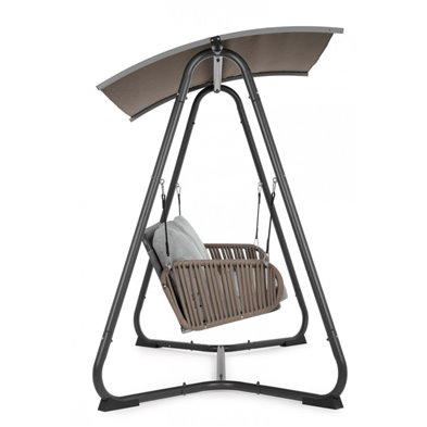 Dondolo 3 posti "Garnet" in acciaio e poliestere con cuscini