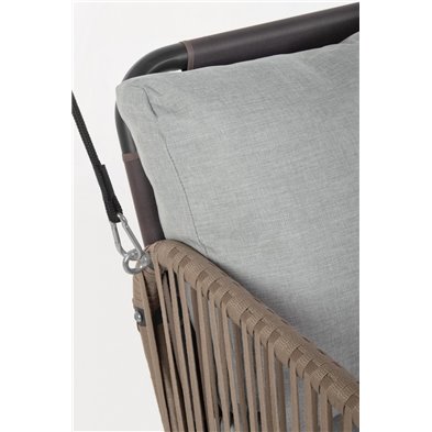 Dondolo 3 posti "Garnet" in acciaio e poliestere con cuscini