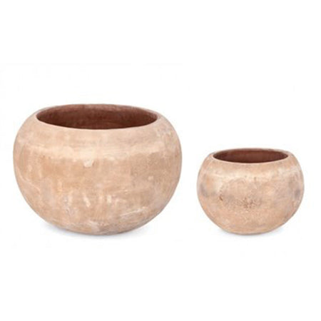 Vasi in terracotta "Minh" per fiori e piante da esterno set da 2