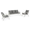 Salottino Moderno Truman in alluminio antiruggine con cuscini da giardino e veranda per esterno