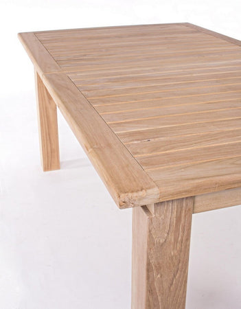 Tavolo rettangolare "Maryland" allungabile, in legno di teak SVLK, gambe solide