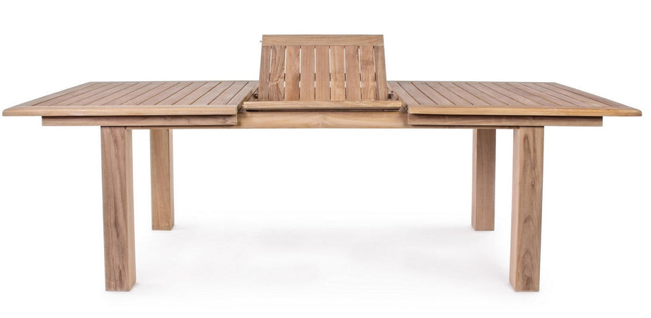 Tavolo rettangolare "Maryland" allungabile, in legno di teak SVLK, gambe solide