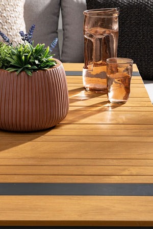 Salottino angolare "Sven" antracite, struttura in alluminio, cuscini sfoderabili in tessuto