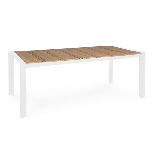 Tavolo Elias per esterno, con struttura in alluminio, piano in Polywood, 198 x 100 cm