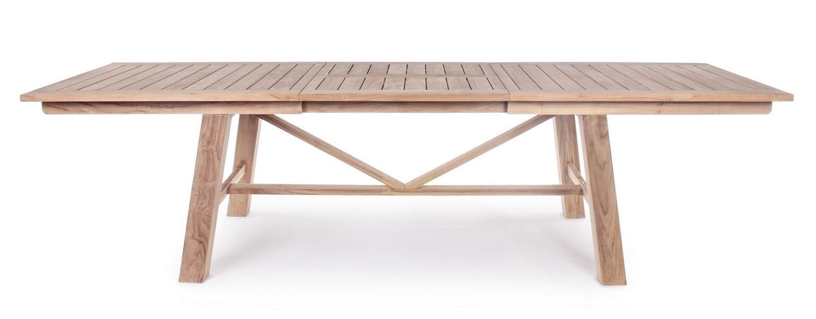 Tavolo rettangolare "Maryland" allungabile, in legno di teak SVLK, gambe solide