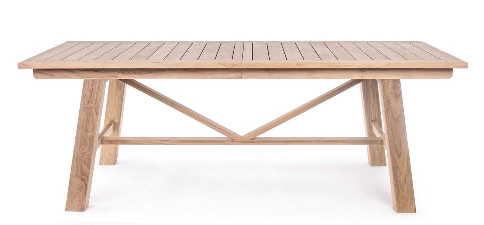 Tavolo rettangolare "Maryland" allungabile, in legno di teak SVLK, gambe solide