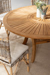 Tavolo rotondo Maryland, in legno di teak SVLK, gambe solide, per esterno da 155 cm