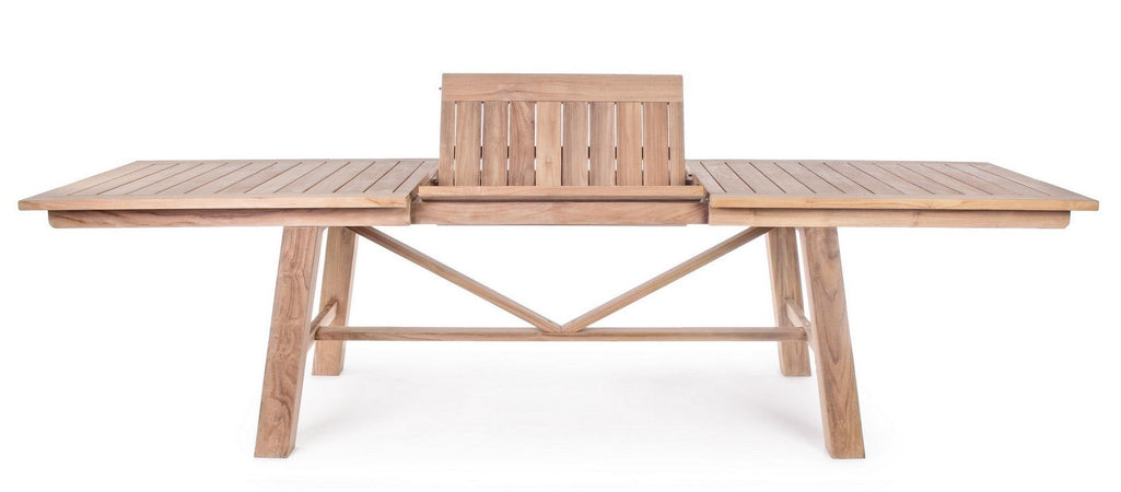 Tavolo rettangolare "Maryland" allungabile, in legno di teak SVLK, gambe solide