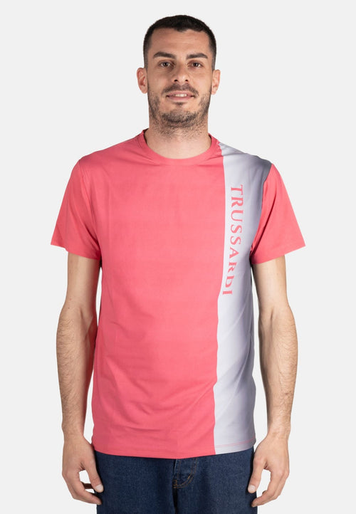 TRUSSARDI T-SHIRT VERTICAL LOGO da uomo