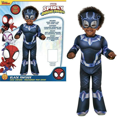 Black Panther Costume Da Carnevale Bambino Xs 2/3 Anni Black Panter Rubies