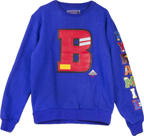 BLACK-PYRAMID-Felpa-Girocollo-Uomo-Big-B-Crew-Blue-da-uomo