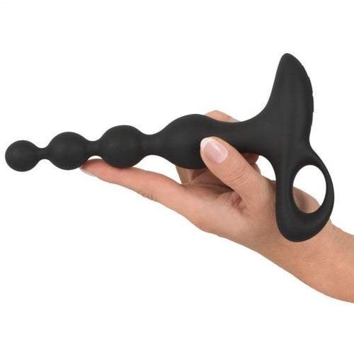Plug Anale a perle progressive 16,5 cm vibrazioni intense Black Velvets