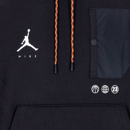JORDAN Felpa Cappuccio Uomo Jumpman Statement Fleece Hoodie Black/black da uomo