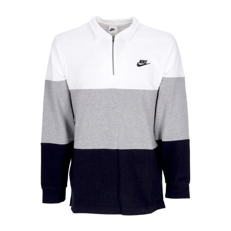 Nike Polo Manica Lunga Uomo Club Plus Colourblock L/s Top White/dk Grey Heather/black/black da uomo