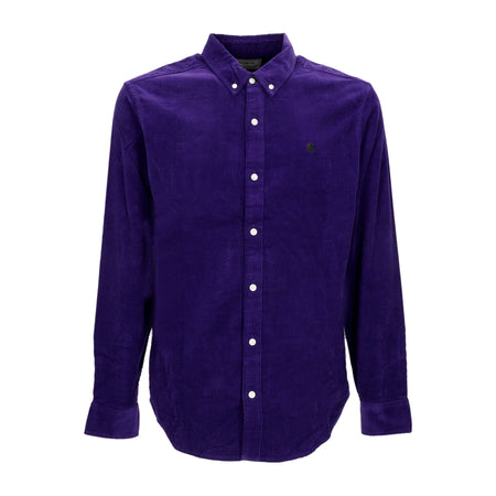 CARHARTT WIP Camicia Manica Lunga Uomo L/s Madison Fine Cord Shirt Tyrian/black da uomo