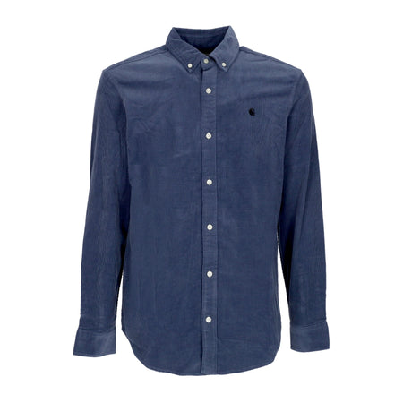 CARHARTT WIP Camicia Manica Lunga Uomo L/s Madison Fine Cord Shirt Hudson Blue/black da uomo