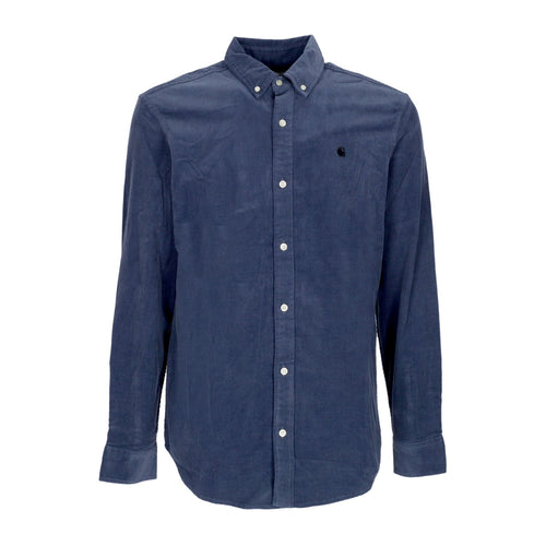 CARHARTT WIP Camicia Manica Lunga Uomo L/s Madison Fine Cord Shirt Hudson Blue/black da uomo