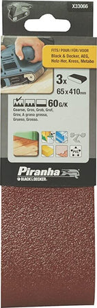 BLACK&DECKER---PIRANHA---3-PEZZI---NASTRI-ABRASIVI-65x410MM---GRANA-60