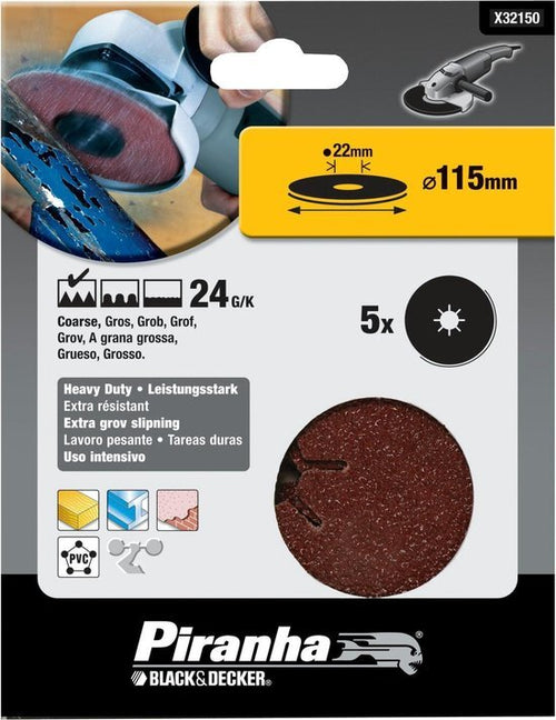 BLACK&DECKER---PIRANHA---5-DISCHI-ROTONDI-IN-FIBRA-PER-SMERIGLIATRICE-ANGOLARE