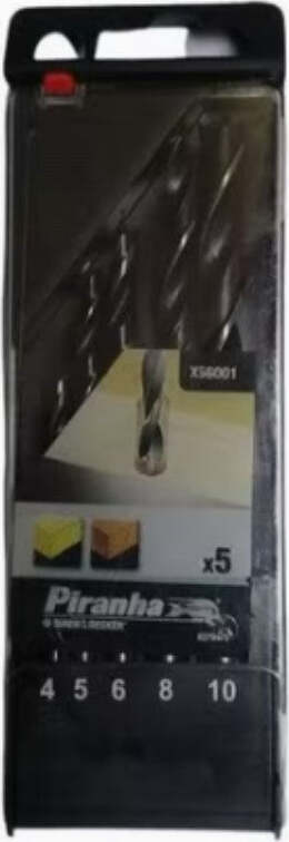 BLACK&DECKER---PIRANHA---5-PEZZI---PUNTE-ELICOIDALI-PROFESSIONALI-PER-TRAPANO---PER-LEGNO