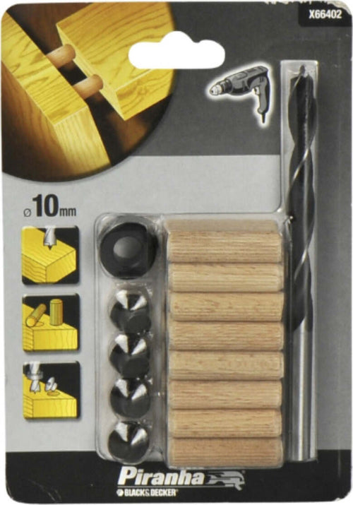 BLACK&DECKER---PIRANHA---KIT-PER-SPINATURA---1-PUNTA-PER-TRAPANO-/-16-TASSELLI-IN-LEGNO-/-1-ARRESTO-DI-PROFONDITA'-/-4-MARCATORI