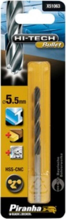 BLACK&DECKER---PUNTA-PER-TRAPANO-HSS-CNC-BULLET-5.5MM***