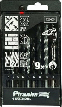 BLACK&DECKER---SET-9-PUNTE-DA-TRAPANO-PER-LEGNO/METALLO/CEMENTO