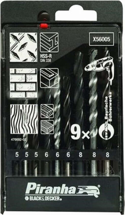 BLACK&DECKER---SET-9-PUNTE-DA-TRAPANO-PER-LEGNO/METALLO/CEMENTO