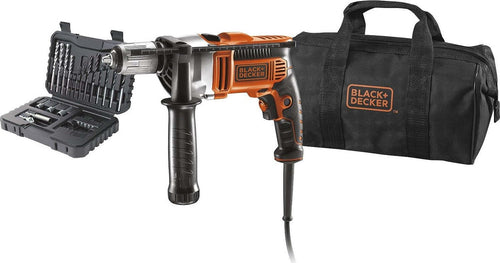 BLACK&DECKER---TRAPANO-A-PERCUSSIONE-CON-BORSA-E-SET-ACCESSORI-PZ.32