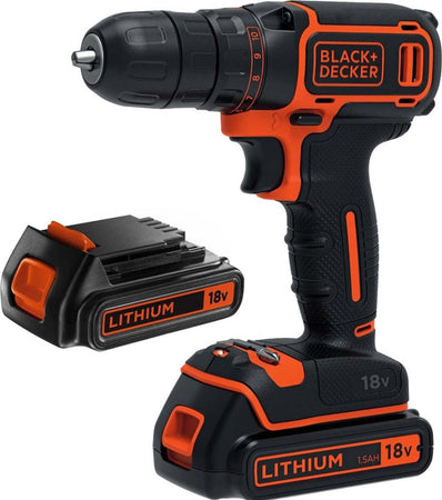 BLACK&DECKER---TRAPANO/AVVITATORE-DOPPIA-BATTERIA-LITIO-18V-1,5-Ah