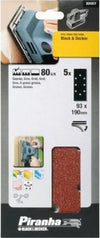 BLACK&DECKER-PIRANHA-5-FOGLI-ABRASIVI-FORATI-PER-LEVIGATRICI-ORBITALI-mm-93x190-GRANA-80-X31517-XJ