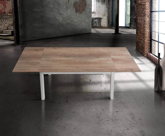 BLAKE---tavolo-da-pranzo-moderno-allungabile-in-metallo-e-legno-70x110/150/190-Bianco-Milani-Home
