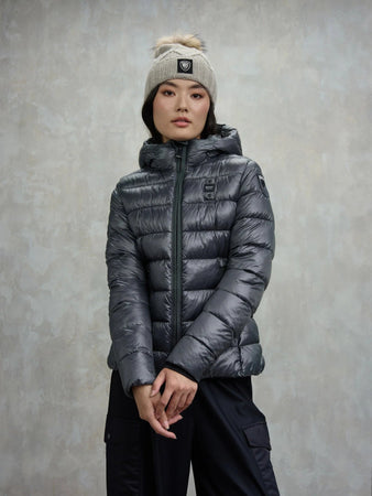 Blauer giubbino donna a righe carrol 25WBLDC02072 978GG