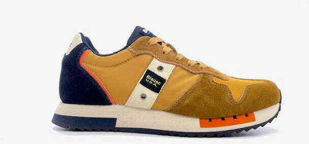 BLAUER Sneaker uomo QUEENS  ocra e navy blue