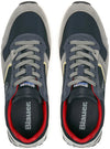 Blauer Sneakers Uomo Pelle Scamosciata E Nylon Nuova Collezione Scarpe Da Ginnastica Casual Fashion Lacci E Fondo In Gomma Bicolore