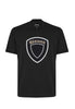 T-shirt uomo Blauer Hallet nera con stampa e logo sul petto