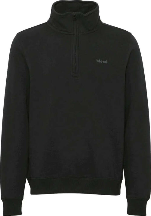 Blend-felpa-nera-mezza-zip-20714493