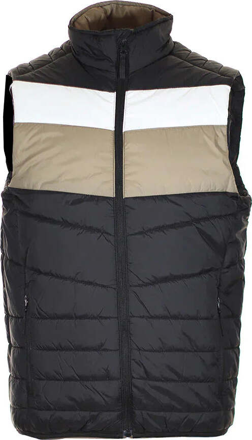 Blend-piumino-smanicato-nero-beige