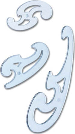 Blister 3 curvilinea Uni Burmester - Arda Cancelleria e prodotti per ufficio/Archivio ufficio e accessori per scrivania/Strumenti di misura/Goniometri e squadre Eurocartuccia - Pavullo, Commerciovirtuoso.it