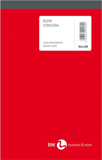Blocco buoni di consegna - 50 fogli x 2 copie ricalcanti - 150 x 225mm - BM [multipack] 5 pezzi Cancelleria e prodotti per ufficio/Archivio ufficio e accessori per scrivania/Modulistica e conservazione registri/Libri e registri contabili Eurocartuccia - Pavullo, Commerciovirtuoso.it
