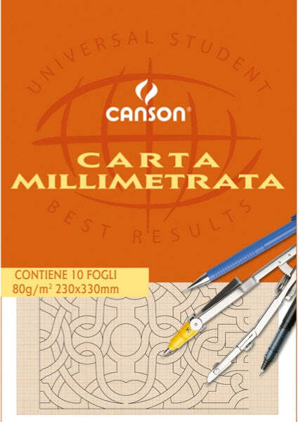 Blocco carta opaca millimetrata - 230x330mm - 10 fogli - 80gr - Canson [multipack] 25 pezzi Casa e cucina/Hobby creativi/Disegno/Carta per applicazioni artistiche/Carta da lucidi Eurocartuccia - Pavullo, Commerciovirtuoso.it